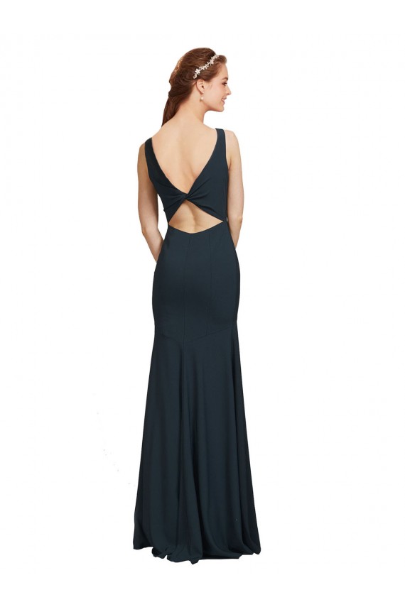 Stretch Crepe Mermaid Long Sleeveless Open Back Prom Dress / Bridesmaid Dress Sheffield