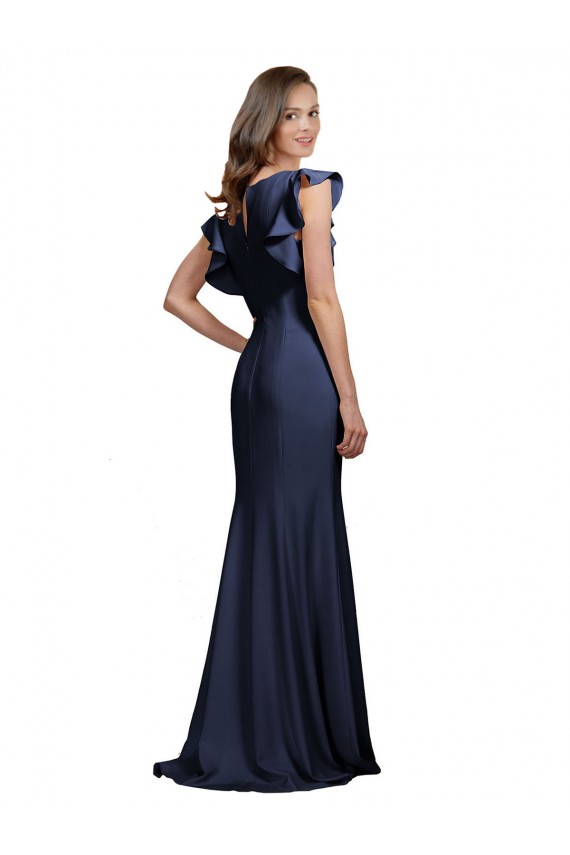 Stretch Crepe Mermaid Long Sleeveless Keyhole Back Prom Dress / Bridesmaid Dress Sheffield