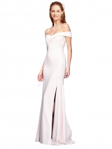 Stretch Crepe Mermaid Long Sleeveless White Formal Dress / Bridesmaid Dress Sheffield