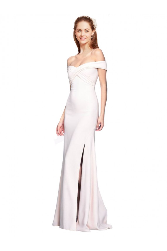 Stretch Crepe Mermaid Long Sleeveless White Formal Dress / Bridesmaid Dress Sheffield
