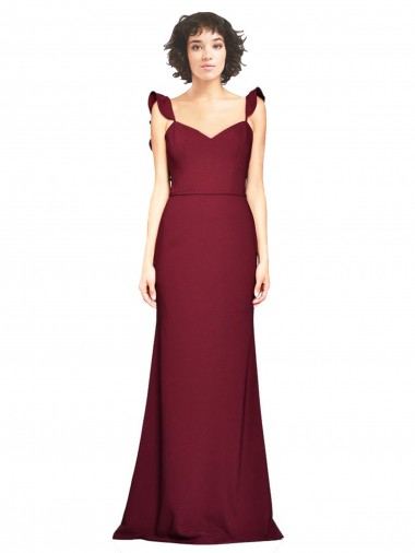 Stretch Crepe Mermaid Mermaid Sleeveless Burgundy Prom Dress / Bridesmaid Dress Sheffield