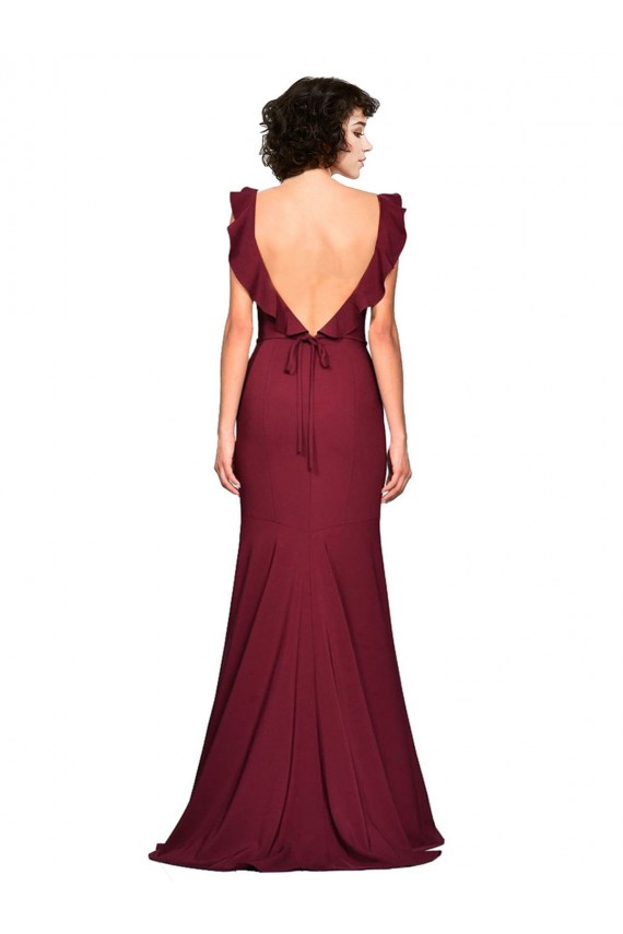 Stretch Crepe Mermaid Mermaid Sleeveless Burgundy Prom Dress / Bridesmaid Dress Sheffield
