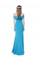 Stretch Crepe Sheath Long Sleeveless Peacock Blue Formal Dress / Bridesmaid Dress Sheffield