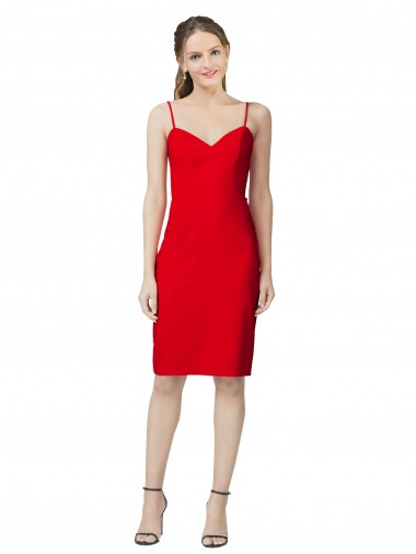 Stretch Crepe Sheath Sheath Sleeveless Red Formal Evening Gown / Prom Dress / Bridesmaid Dress Sheffield