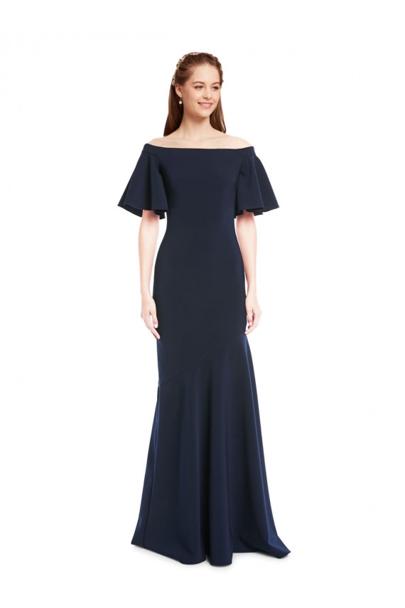 Stretch Crepe Mermaid Short Sleeves Long Bridesmaid Dress / Formal Dress Sheffield