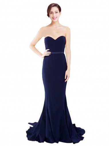 Stretch Crepe Mermaid Sweep Train Sleeveless Low Back Semi Formal Evening Dress / Prom Dress / Bridesmaid Dress Sheffield