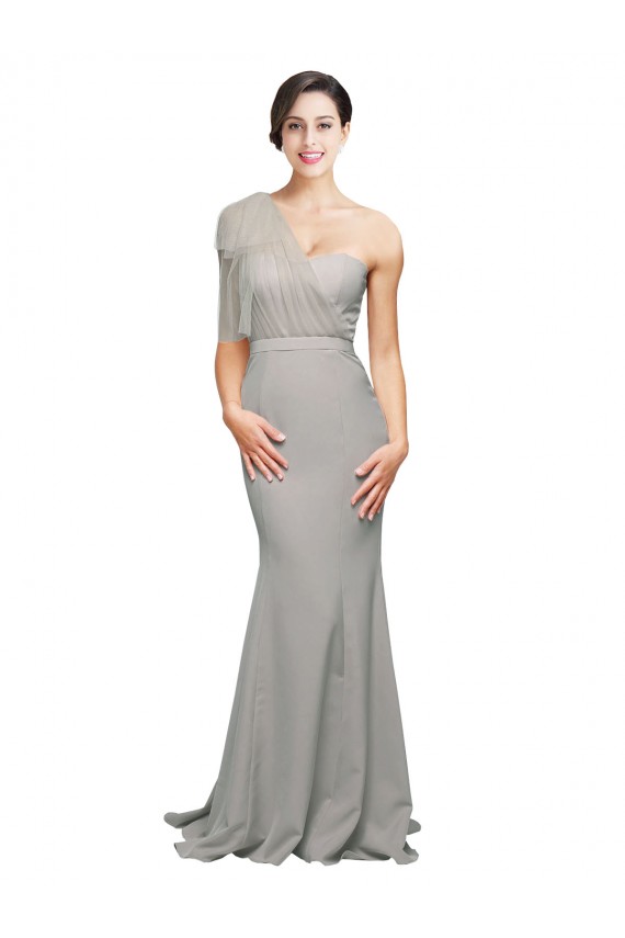 Stretch Crepe & Tulle Mermaid Sweep Train Sleeveless Low Back Formal Evening Gown / Prom Dress / Bridesmaid Dress Sheffield
