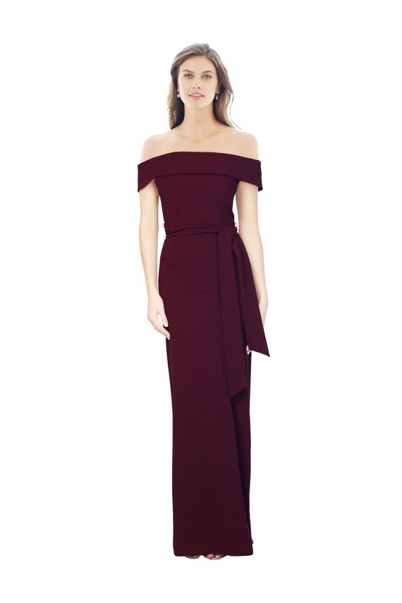 Stretch Crepe Mermaid Long Sleeveless Off the Shoulder Low Back Prom Dresses Sheffield