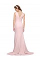 Stretch Crepe A-Line Sweep Train Sleeveless V-Back Black Tie Evening Gown / Prom Dress / Bridesmaid Dress Sheffield