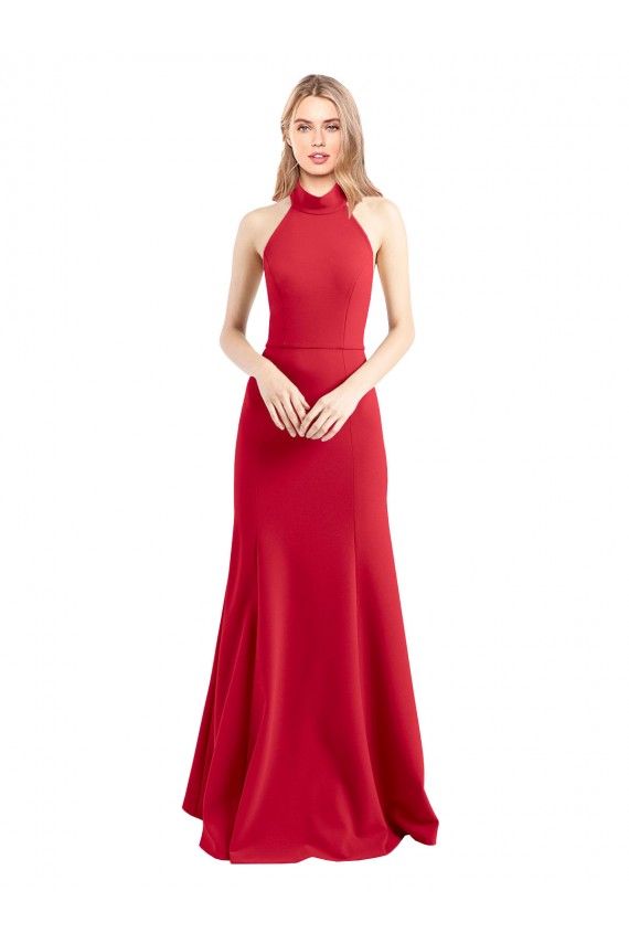 Stretch Crepe A-Line Long Sleeveless Open Back Formal Evening Gown / Prom Dress / Bridesmaid Dress Sheffield