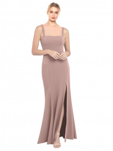 Stretch Crepe Mermaid Long Sleeveless Side Slit Prom Dresses Sheffield
