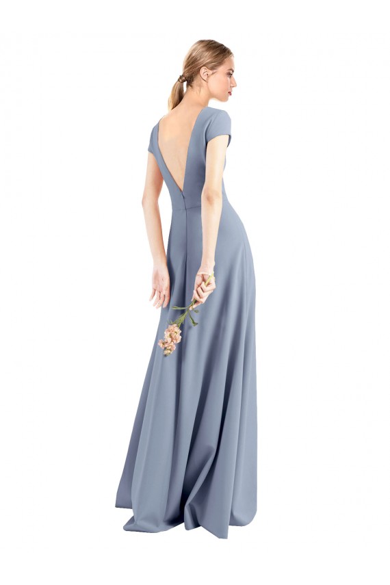 Stretch Crepe Sheath Long Cap Sleeves Prom Dress / Bridesmaid Dress Sheffield