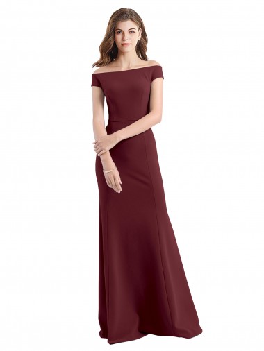Stretch Crepe Sheath Sheath Sleeveless Burgundy Gold Prom Dress / Bridesmaid Dress Sheffield