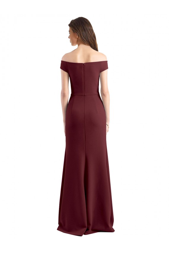 Stretch Crepe Sheath Sheath Sleeveless Burgundy Gold Prom Dress / Bridesmaid Dress Sheffield