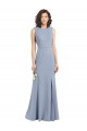 Stretch Crepe Sheath Long Sleeveless Open Back Bridesmaid Dress Sheffield
