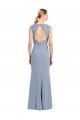 Stretch Crepe Sheath Long Sleeveless Open Back Bridesmaid Dress Sheffield