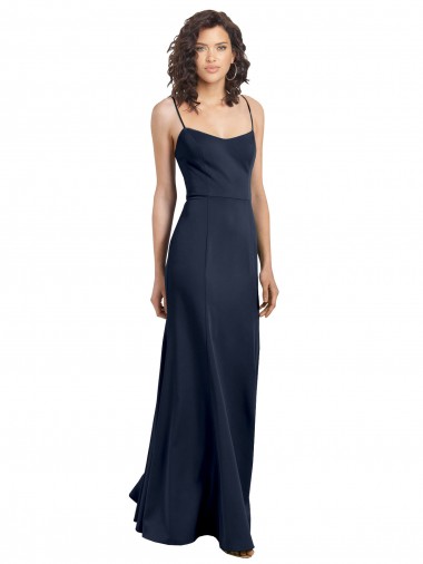 Stretch Crepe Sheath Long Sleeveless Low Back Formal Dress / Bridesmaid Dress Sheffield