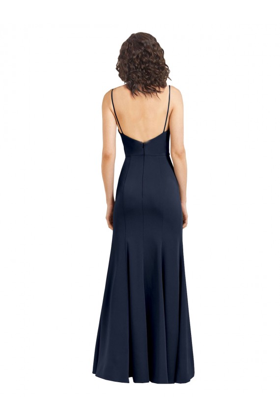Stretch Crepe Sheath Long Sleeveless Low Back Formal Dress / Bridesmaid Dress Sheffield
