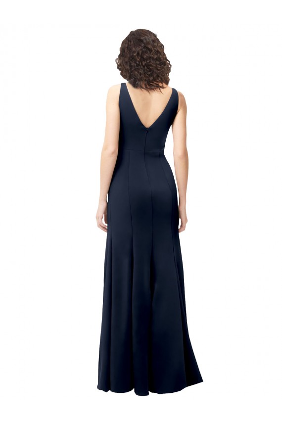 Stretch Crepe A-Line Sleeveless Dark Navy Formal Dress / Bridesmaid Dress Sheffield