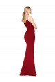Stretch Crepe Mermaid Long Sleeveless V-Back Burgundy Prom Dresses Sheffield