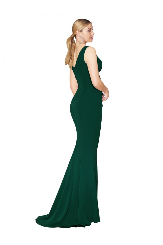 Stretch Crepe Mermaid Long Sleeveless Midnight Green Formal Evening Gown / Prom Dress / Bridesmaid Dress Sheffield