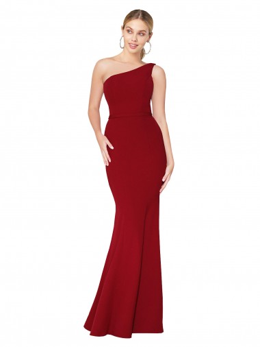 Stretch Crepe Mermaid Mermaid Sleeveless Burgundy Formal Evening Gown / Prom Dress / Bridesmaid Dress Sheffield