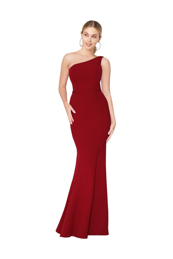 Stretch Crepe Mermaid Mermaid Sleeveless Burgundy Formal Evening Gown / Prom Dress / Bridesmaid Dress Sheffield