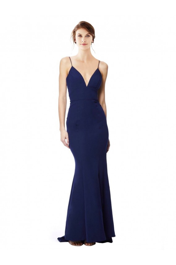 Stretch Crepe Mermaid Long Sleeveless Open Back Formal Dress / Bridesmaid Dress Sheffield