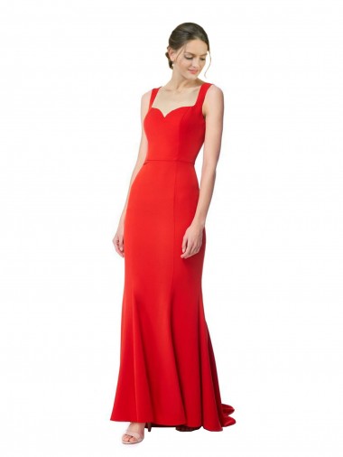 Stretch Crepe Mermaid Long Red Formal Evening Gown / Prom Dress / Bridesmaid Dress Sheffield
