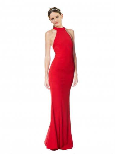Stretch Crepe Mermaid Long Sleeveless Prom Dress / Bridesmaid Dress Sheffield