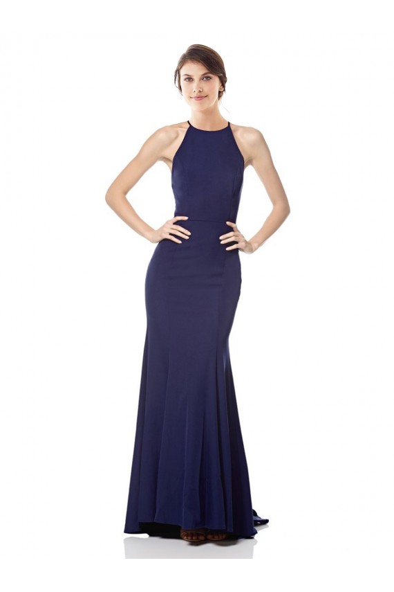 Stretch Crepe Mermaid Mermaid Sleeveless Navy Blue Bridesmaid Dress / Formal Dress Sheffield