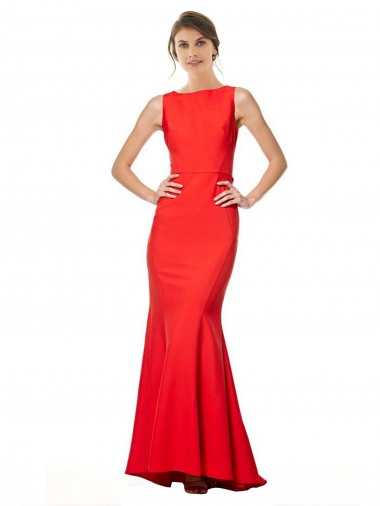Stretch Crepe Mermaid Long Sleeveless Open Back Bridesmaid Dress / Evening Gowns Sheffield