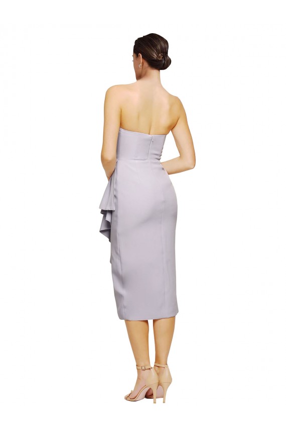Stretch Crepe Sheath Cocktail Length Sleeveless Low Back High Low Evening Gown / Prom Dress / Bridesmaid Dress Sheffield