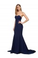 Stretch Crepe A-Line Sweep Train Sleeveless Low Back Formal Evening Gown / Prom Dress / Bridesmaid Dress Sheffield