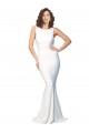 Stretch Crepe Sheath Long Sleeveless High Neck Low Back Prom Dresses Sheffield
