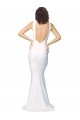 Stretch Crepe Sheath Long Sleeveless High Neck Low Back Prom Dresses Sheffield