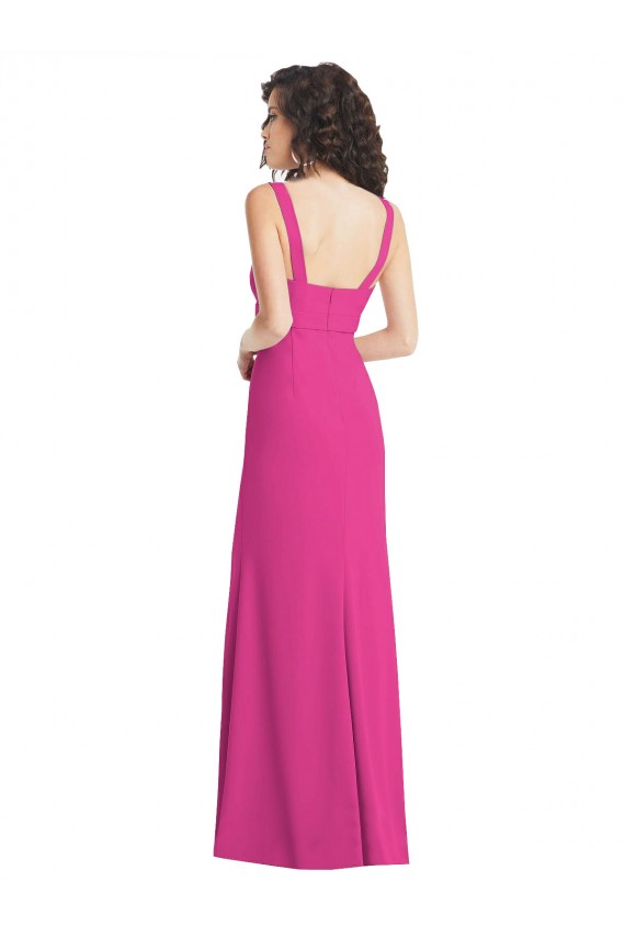 Stretch Crepe Trumpet Long Sleeveless Square Neck Low Back Prom Dresses Sheffield