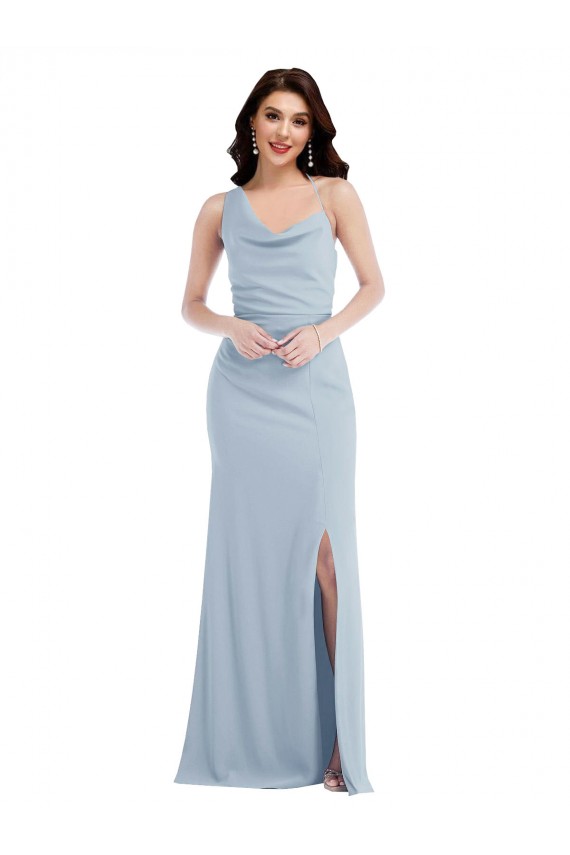 Stretch Crepe Trumpet Trumpet Sleeveless Light Sky Blue Formal Dress / Bridesmaid Dress Sheffield