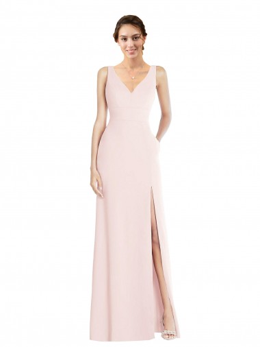 Stretch Crepe A-Line Long Sleeveless Low Back Black Tie Evening Gown / Prom Dress / Bridesmaid Dress Sheffield
