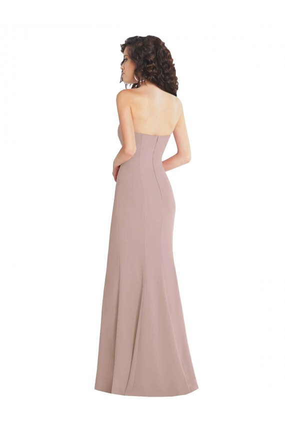 Stretch Crepe Mermaid Long Sleeveless Dusty Pink Formal Dress / Bridesmaid Dress Sheffield