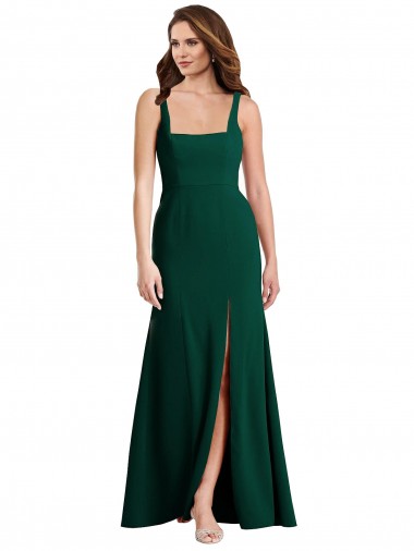 Stretch Crepe Trumpet Long Sleeveless Midnight Green Semi Formal Evening Dress / Prom Dress / Bridesmaid Dress Sheffield