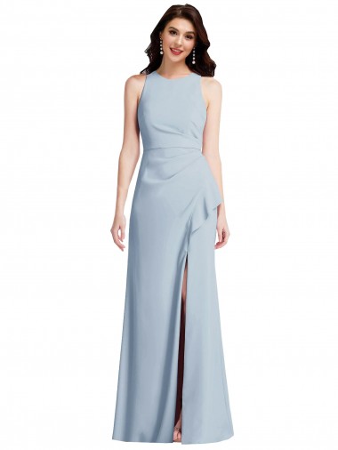 Stretch Crepe Trumpet Long Sleeveless High Slit Prom Dresses Sheffield