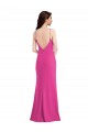 Stretch Crepe Trumpet Long Sleeveless Open Back Fuchsia Prom Dresses Sheffield