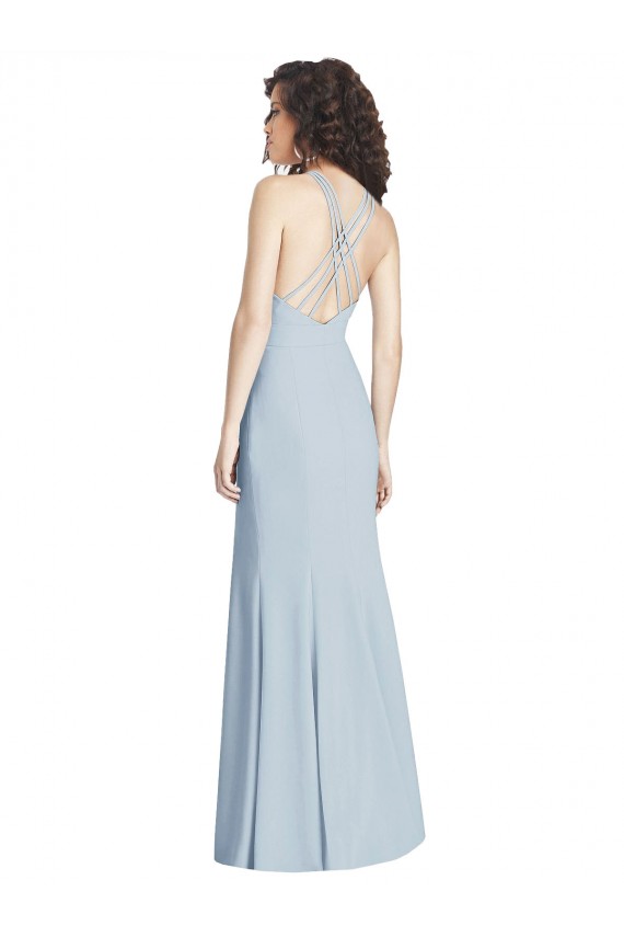 Stretch Crepe Trumpet Long Sleeveless Criss Cross Open Back Evening Dress / Bridesmaid Dress Sheffield