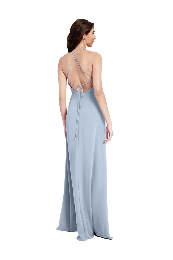 Stretch Crepe Sheath Long Sleeveless Criss Cross Open Back Formal Evening Gown / Prom Dress / Bridesmaid Dress Sheffield