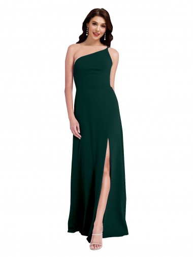 Stretch Crepe A-Line Long Sleeveless Open Back High Side Slit Prom Dresses Sheffield