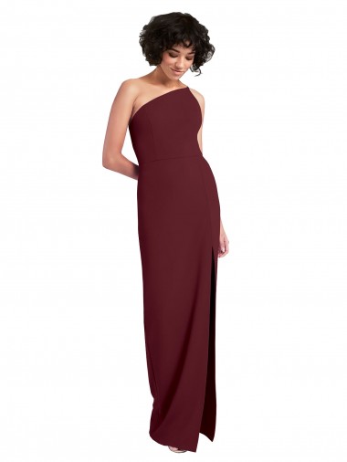 Stretch Crepe Sheath Long Sleeveless Daring Slit Prom Dresses Sheffield