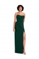 Stretch Crepe Sheath Long Sleeveless Low Back Side Slit Prom Dresses Sheffield