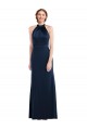 Stretch Crepe Trumpet Long Sleeveless Dark Navy Open Back Semi Formal Evening Dress / Prom Dress / Bridesmaid Dress Sheffield