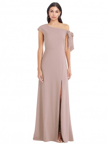 Stretch Crepe A-Line Long Sleeveless Front Slit Prom Dresses Sheffield